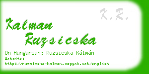 kalman ruzsicska business card