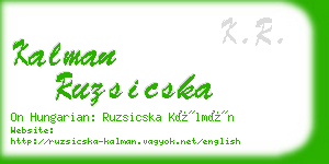 kalman ruzsicska business card